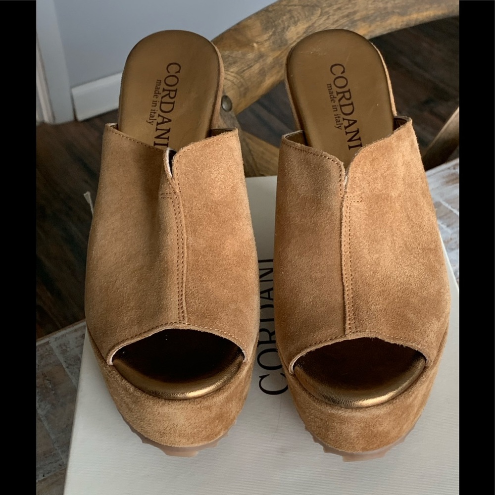 Cordani Wedge Platform Tan Suede Shoed